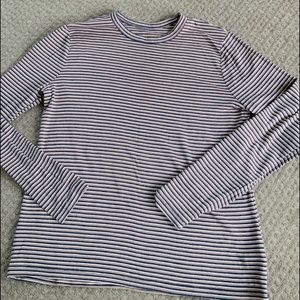 Navy, tan strip long sleeve t-shirt